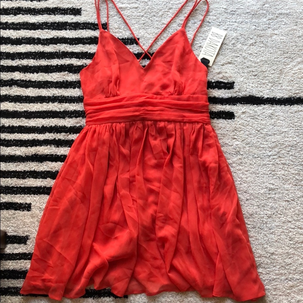 BB Dakota Red Orange Strappy Dress
